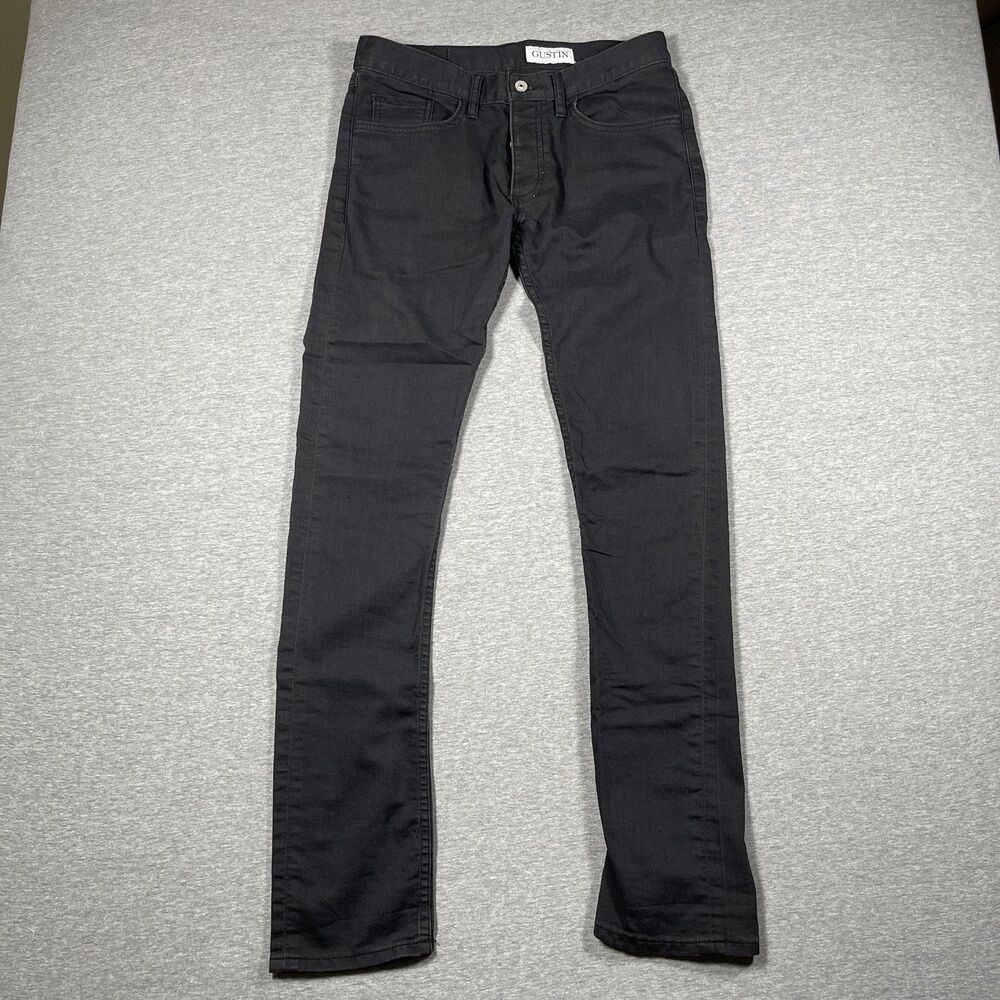 Gustin Jeans Mens 33 Black California Skinny Extra-Slim Stretch Pockets